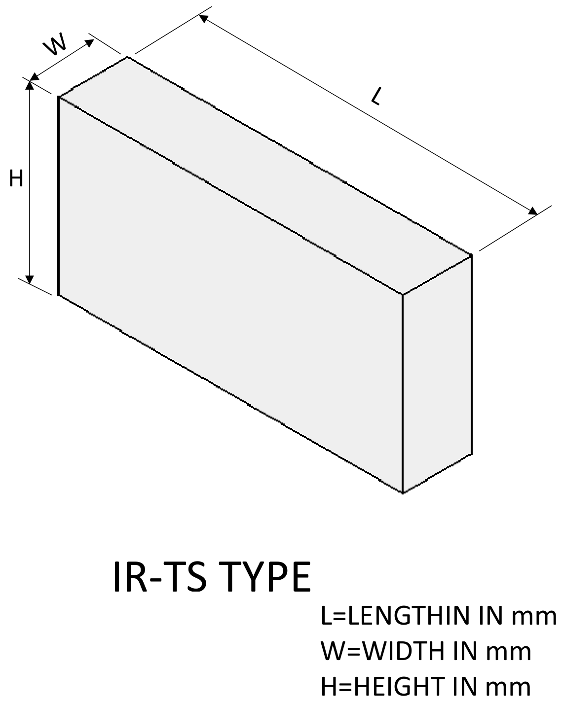 IR-TS TYPE structure and dimension diagram