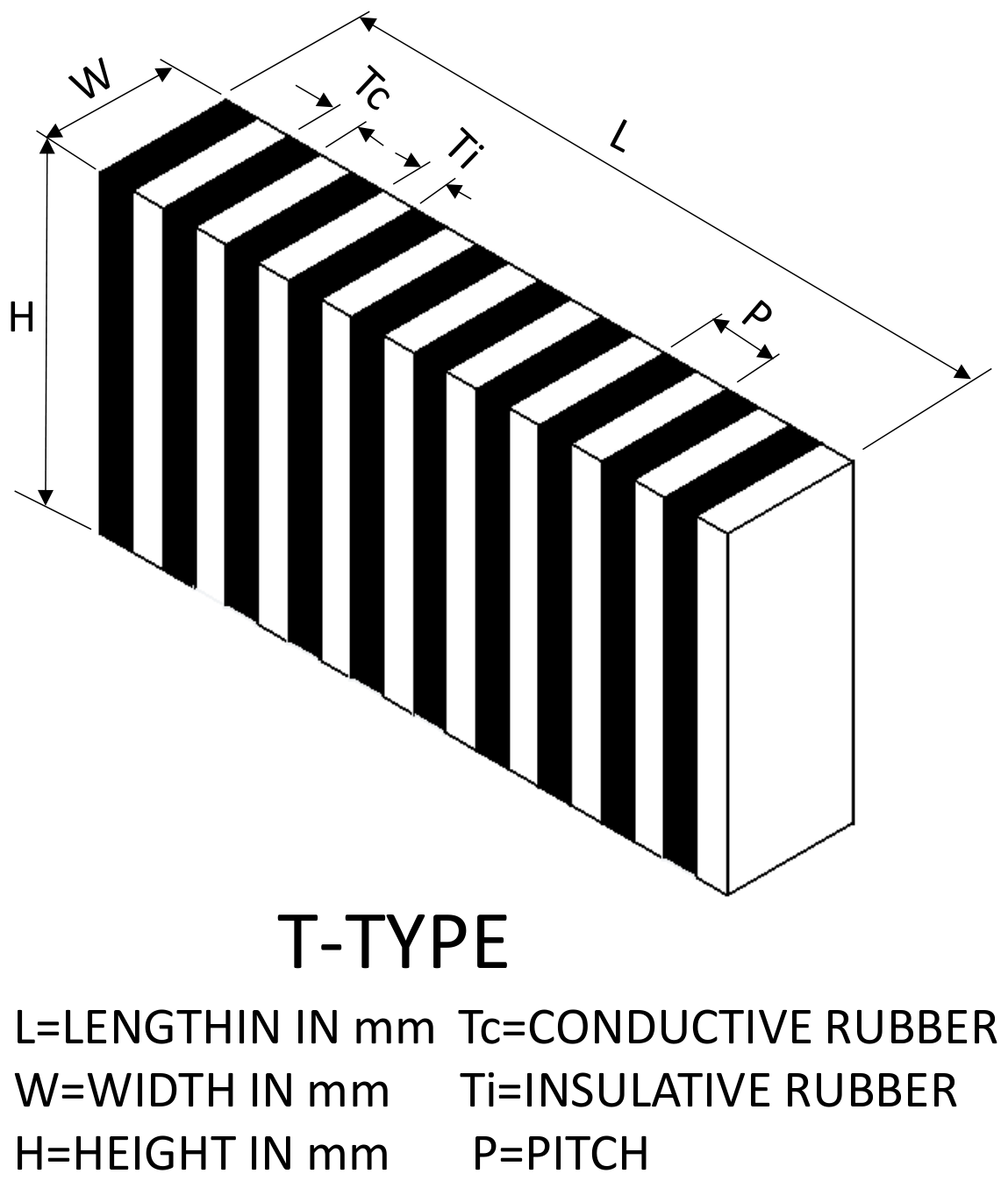 T Type structure and dimension diagram