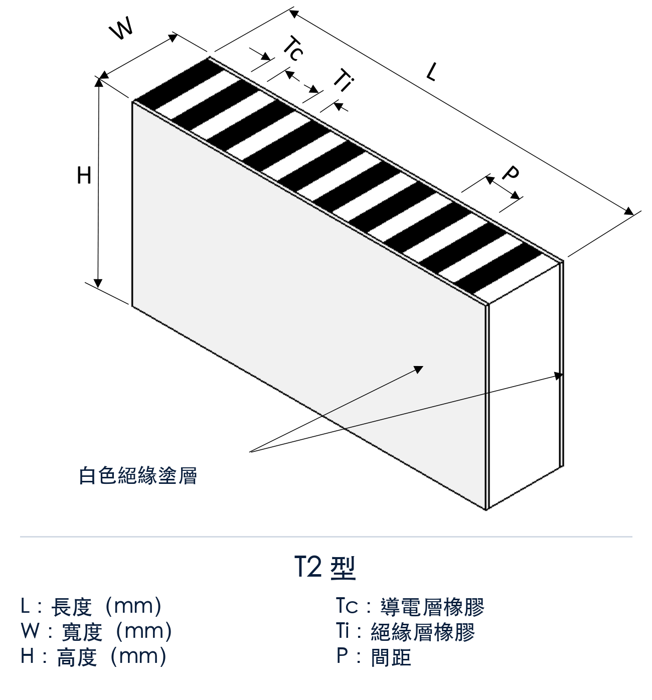 T2 型結構與尺寸示意